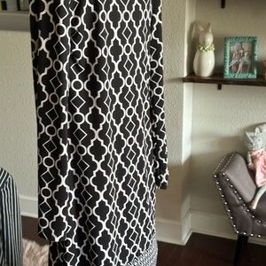 INC International Concepts Black and White Geometric Dress